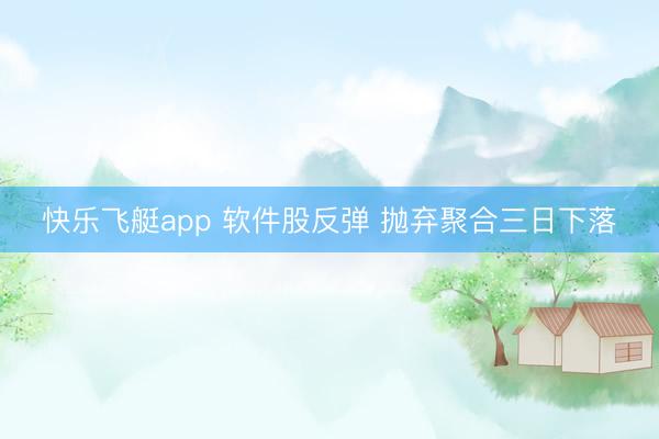 快乐飞艇app 软件股反弹 抛弃聚合三日下落