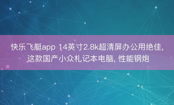 快乐飞艇app 14英寸2.8k超清屏办公用绝佳， 这款国产小众札记本电脑， 性能钢炮