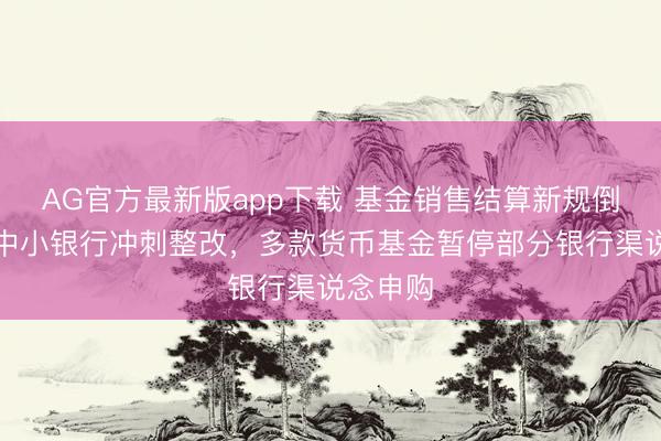 AG官方最新版app下载 基金销售结算新规倒计时！中小银行冲刺整改，多款货币基金暂停部分银行渠说念申购