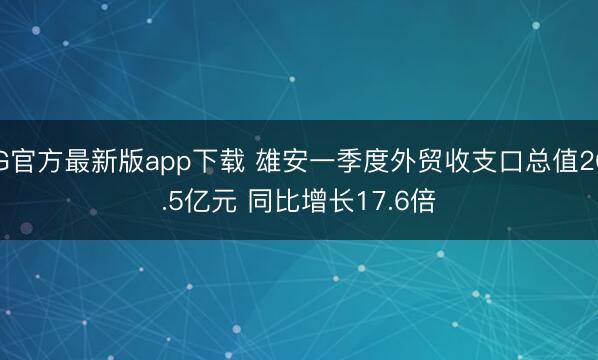 AG官方最新版app下载 雄安一季度外贸收支口总值205.5亿元 同比增长17.6倍
