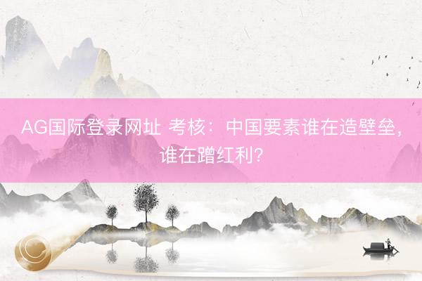 AG国际登录网址 考核：中国要素谁在造壁垒，谁在蹭红利？